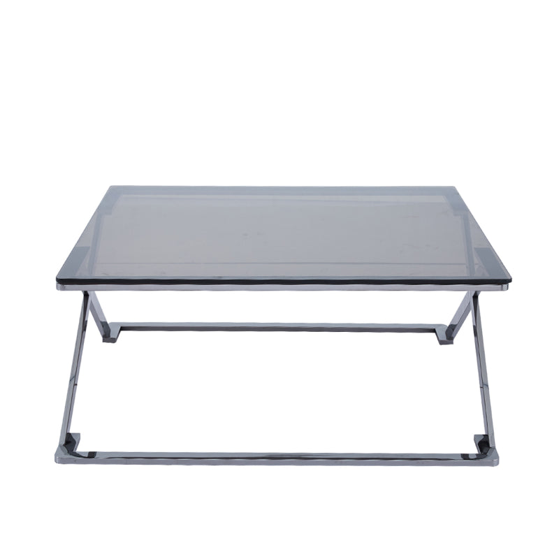 Axel Grey Gunmetal Coffee Table with Smoke Glass Top