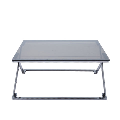 Axel Grey Gunmetal Coffee Table with Smoke Glass Top