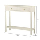 Lindon 2 Drawer Console Table White with Gold Handles