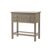 Lindon Taupe 2 Drawer Bedside Cabinet with Glass Shelf
