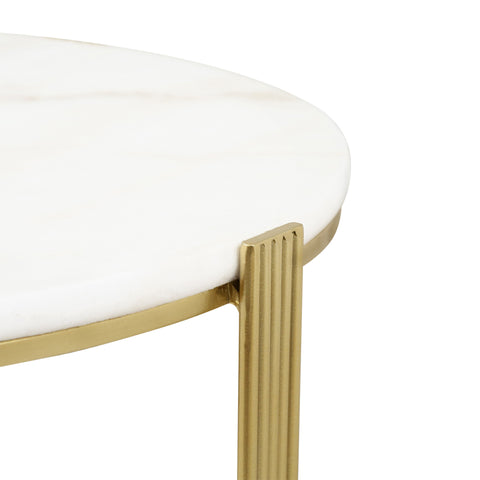 Yohan White Marble with Gold Metal Legs Coffee Table