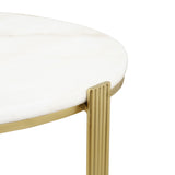 Yohan White Marble with Gold Metal Legs Coffee Table