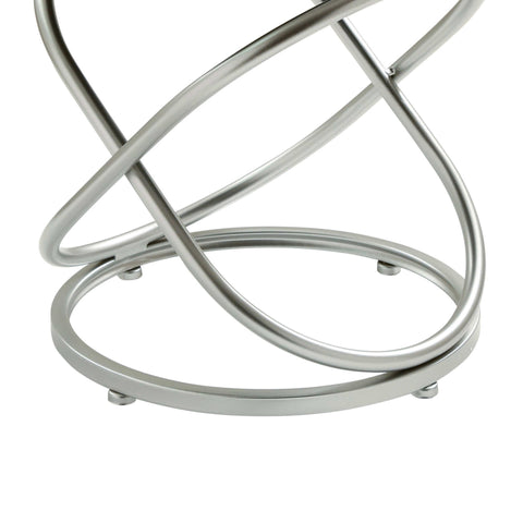 46cm Taupe Velvet Rizzo Stool with Matte Silver Legs