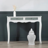 Oakley White Wood And Mirror Console Table - DSP