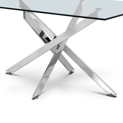 Nova 160cm Chrome and Glass Dining Table - DSP