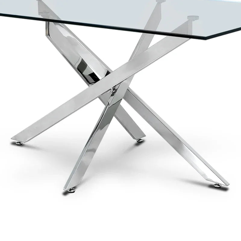 Nova 160cm Chrome and Glass Dining Table - DSP