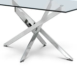Nova 160cm Chrome and Glass Dining Table - DSP
