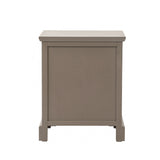 Lindon 2 Drawer Bedside Cabinet Taupe with Nickel Handles