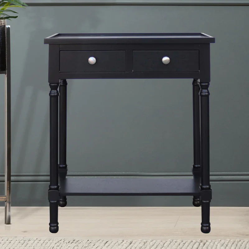 Medium Black 2 Drawer Console Table