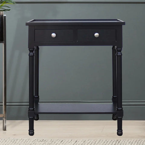 Medium Black 2 Drawer Console Table
