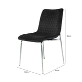 Zula Black Dining Chair with Chrome Legs