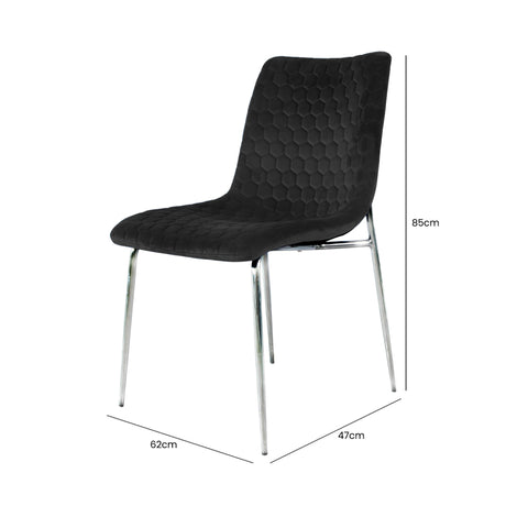 Zula Black Dining Chair with Chrome Legs