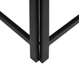 Set of 2 Black Metal Nesting Table with White Marble Top