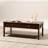Lindon 2 Drawer Coffee Table Walnut Brown with Gold Handles