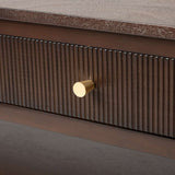 Lindon 2 Drawer Coffee Table Walnut Brown with Gold Handles