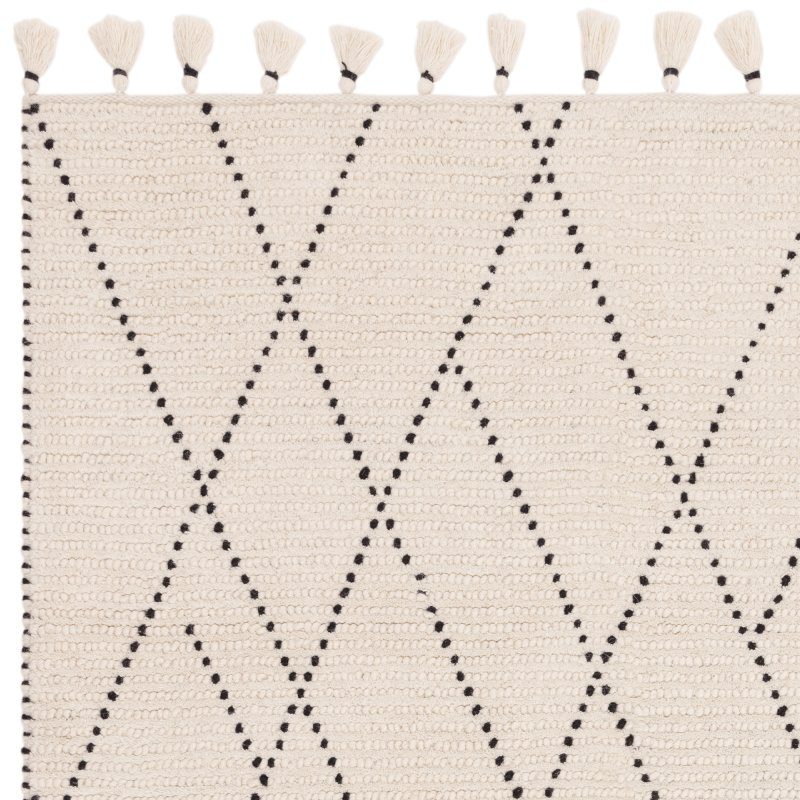 Nepal Cream/Black Tile Rug