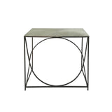 Ekanshi Black Console Table with Nickel Top