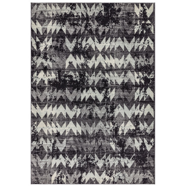 Nova Chevron Black Rug NV28 Rug - Image 1