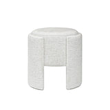 43cm Ivory Chenille Round Stool