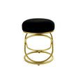46cm Black Velvet Rizzo Stool with Gold Legs