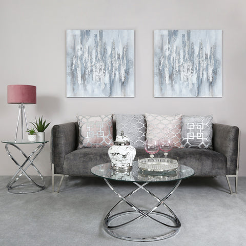 Rizzo Chrome End Table Glass Top - DSP KD