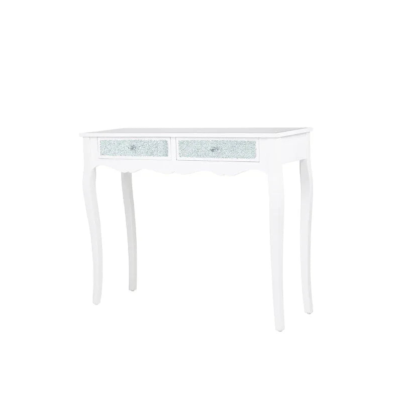 Oakley White Wood And Mirror Console Table - DSP