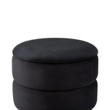Black Round Storage Stool Gold Base