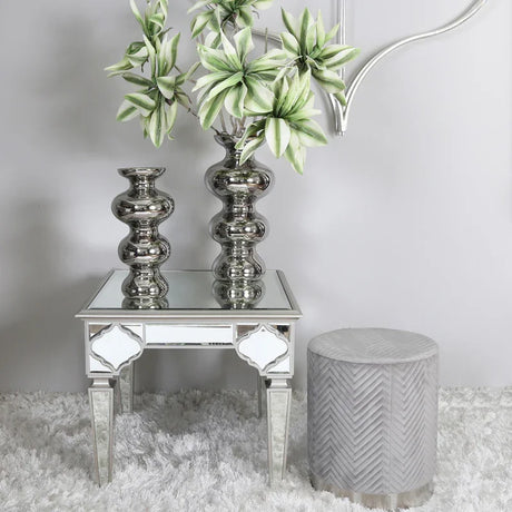 Marrakech Mirror End Table Silver