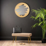 Beige Boucle Bench with Gold Legs - KD