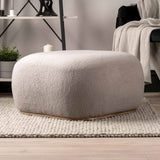 Grey Boucle Ottoman