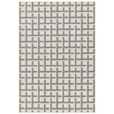 Antibes An03 White/Grey Grid Rug