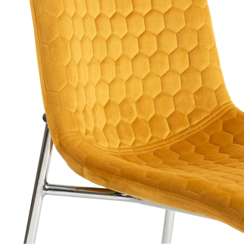 Zula Mustard Dining Chair with Chrome Legs