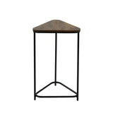 Set of 2 Black Metal Nesting Table with Brown Wooden Top
