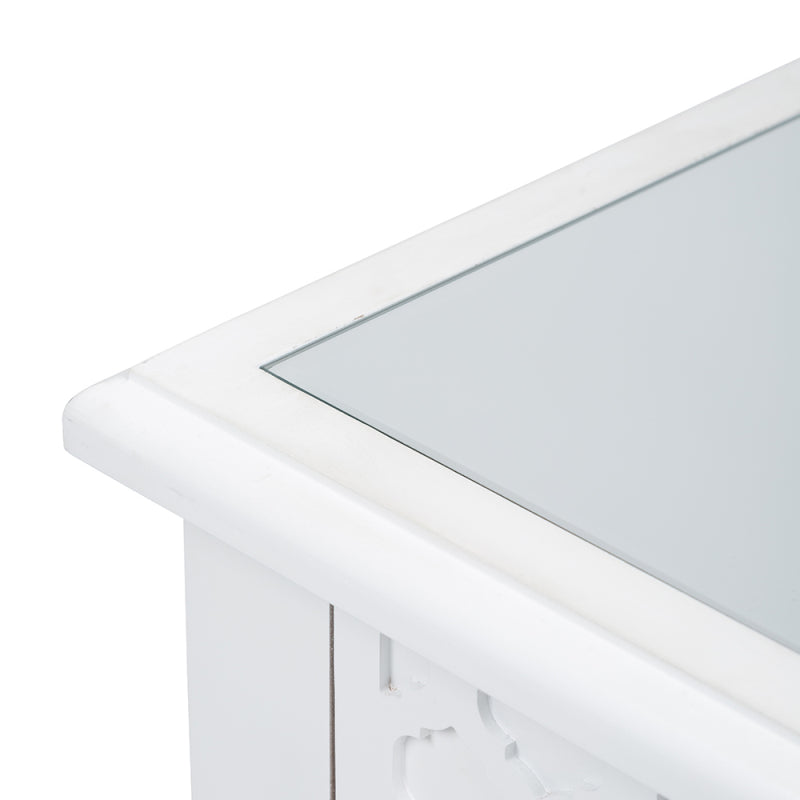 Casablanca White 2-Drawer Bedside Cabinet - DSP