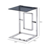 Apex Stainless Steel Console Table with Smoked Glass Top