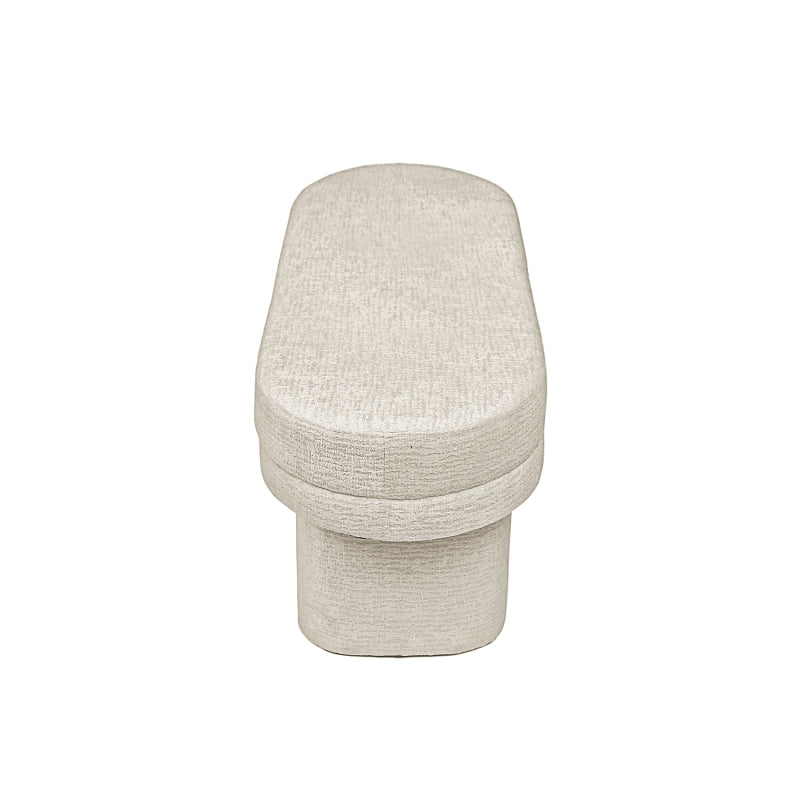 45cm Taupe Chenille Bench