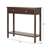 Lindon 2 Drawer Console Table Walnut Brown
