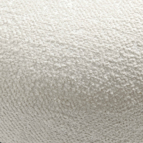 46cm White Boucle Rizzo Stool with Black Legs