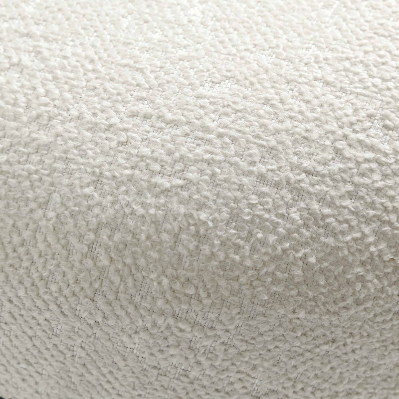 46cm White Boucle Rizzo Stool with Black Legs