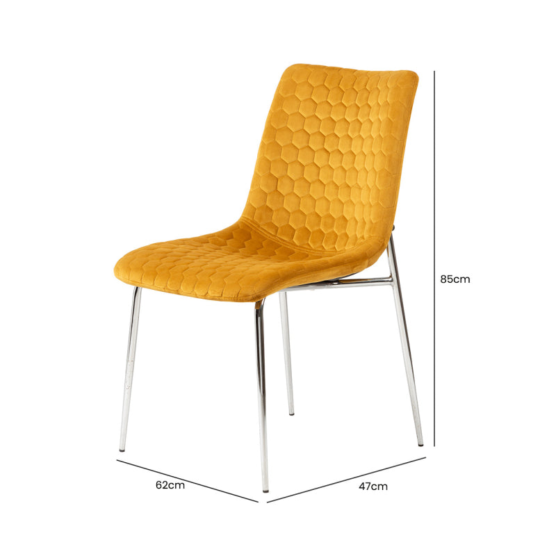 Zula Mustard Dining Chair with Chrome Legs