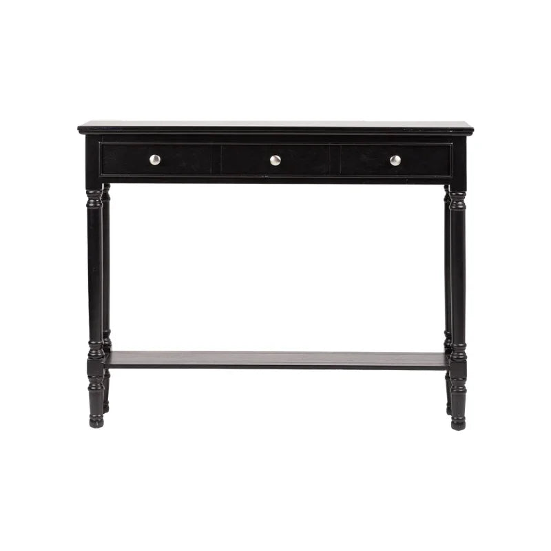 Delta Medium Black 3 Drawer Console Table with Ball Design Handle