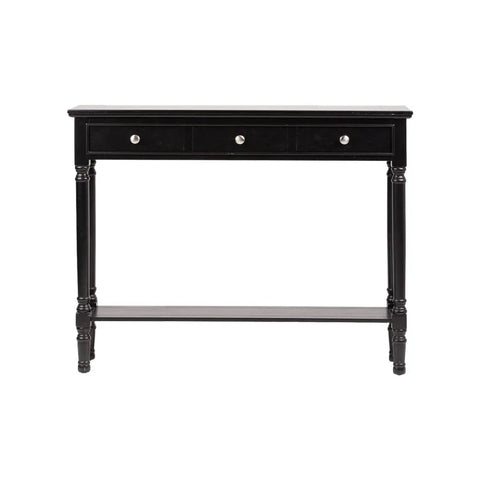 Delta Medium Black 3 Drawer Console Table with Ball Design Handle