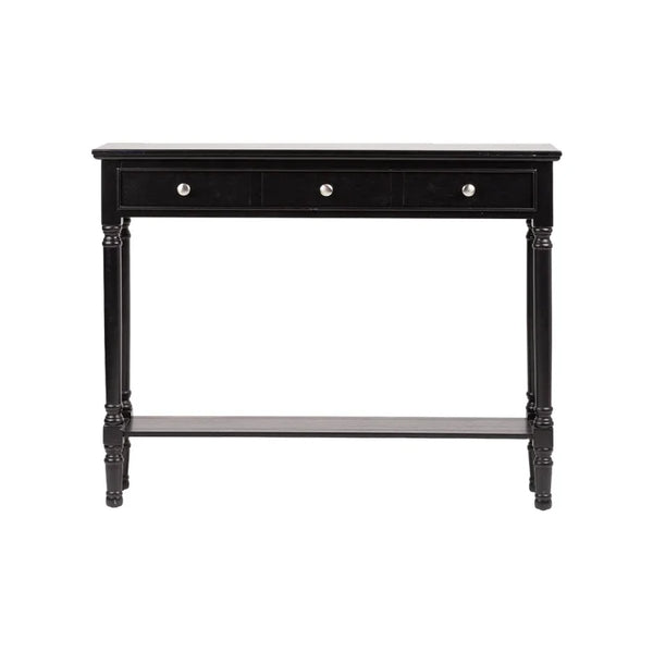 Delta Medium Black 3 Drawer Console Table with Ball Design Handle
