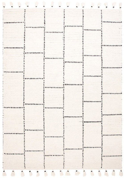 Nepal Cream/Black Tile Rug