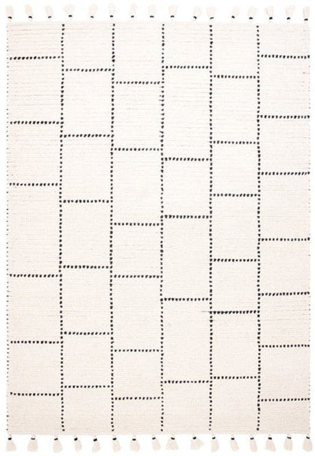 Nepal Cream/Black Tile Rug