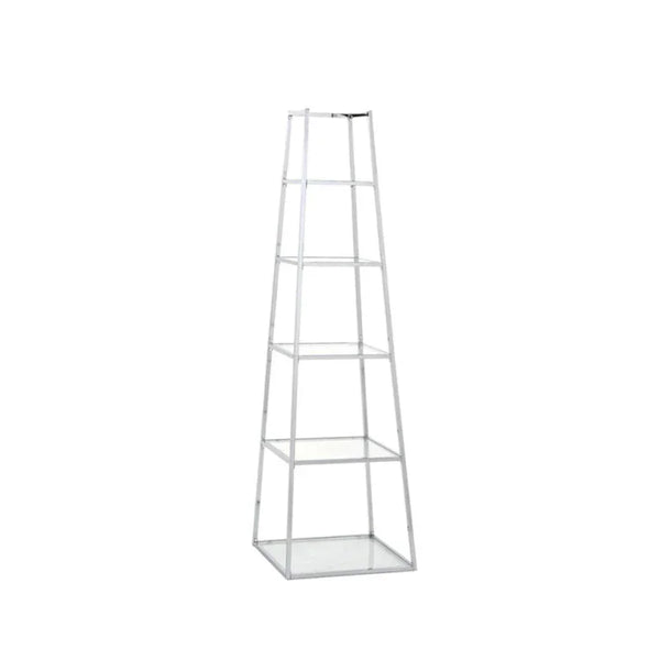 Logan Steel & Clear Glass 5-Tier Ladder Display Unit