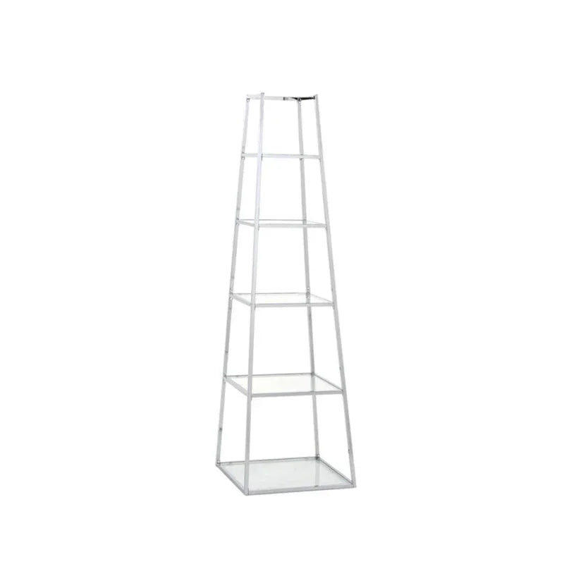 Logan Steel & Clear Glass 5-Tier Ladder Display Unit