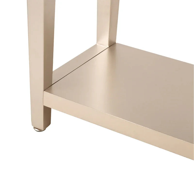 Elon 1-Drawer Telephone Table Gold with Clear Mirror Top