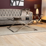 Axel Grey Gunmetal Coffee Table with Smoke Glass Top