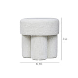 47.5cm Ivory Chenille Round Stool